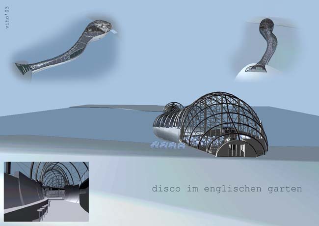 Baukonstruktion - eine Disco im Englischen Garten in m�nchen